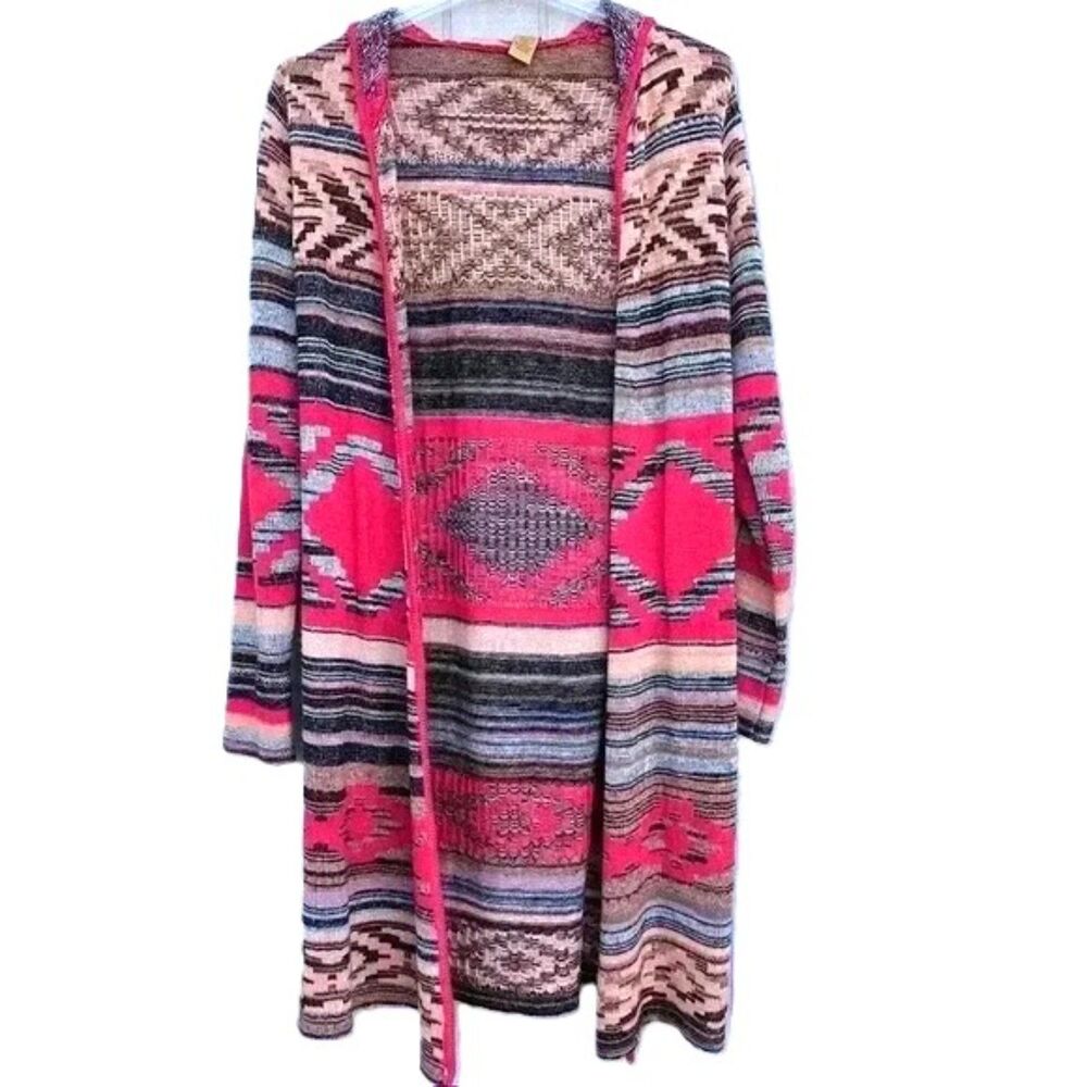 Wrangler Womens Boho Style Hooded Open Cardigan Size Small